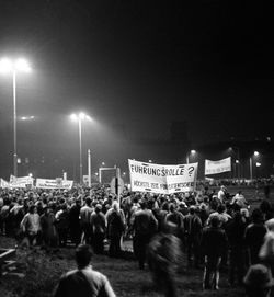 People on street at night