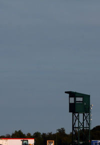 Low angle view of lifeguard tower against sky