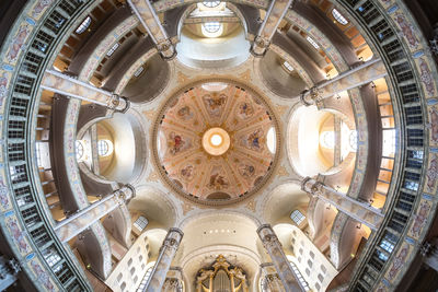 Low angle view of ornate ceiling