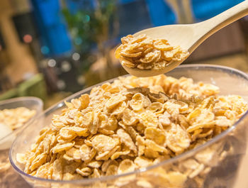 Close-up of dessert in bowl on table