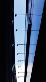 Low angle view of modern building against clear sky