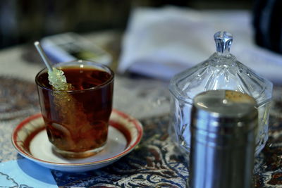 Close-up of drink on table