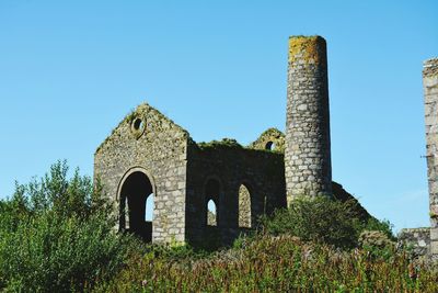 Low angle view of castle against clear sky