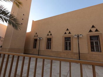 Low angle view of building against clear sky