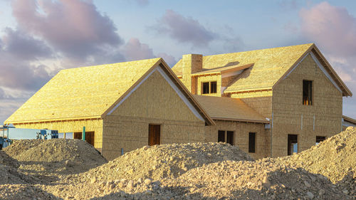 Low angle view of building against sky