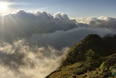 Low angle view of mountains against sky