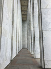 Low angle view of colonnade in building