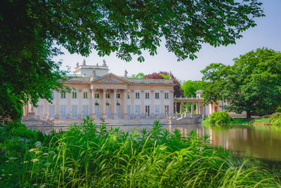 Building by lake