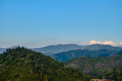 Scenic view of mountains against clear sky