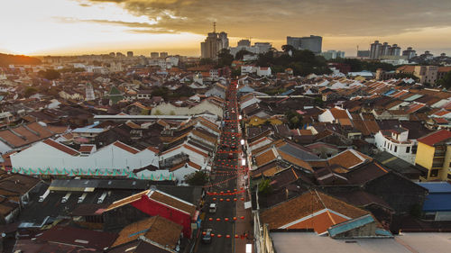 High angle view of cityscape