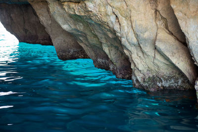 Close-up of rock in sea