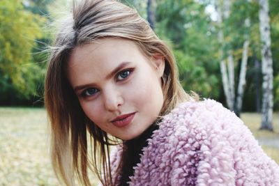 Portrait of teenager girl at park