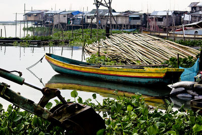 View of boats in calm sea