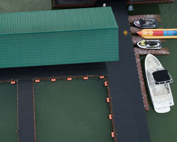 High angle view of pier on sea