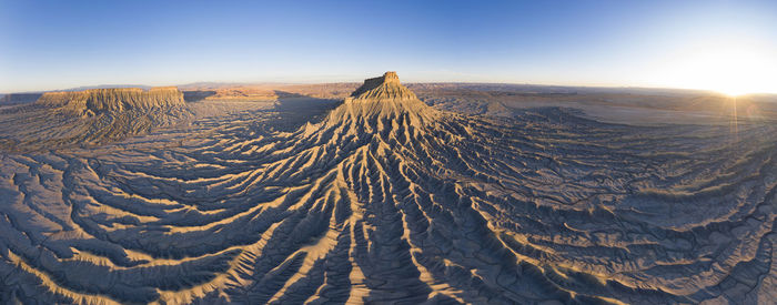 Erosion paints an abstract picture in the badlands of utah backcountry