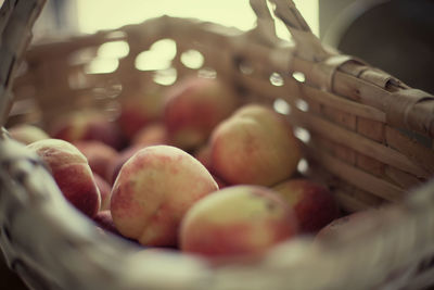 Close-up of apples in basket