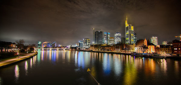 Illuminated city at night