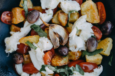 High angle view of salad in plate