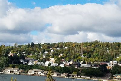 Panoramic shot of cityscape against sky