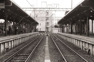 Train on railroad station platform