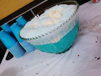 Close-up of food on table