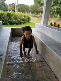 Portrait of girl in water