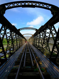 Railway bridge against sky