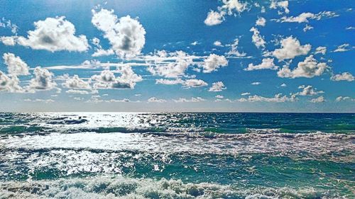 View of calm blue sea against the sky