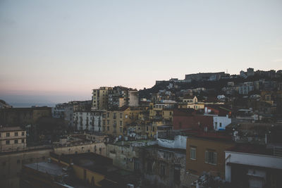 View of cityscape against clear sky