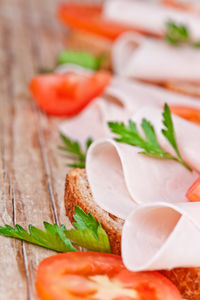 Close-up of food on cutting board