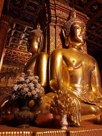 Low angle view of statue in temple