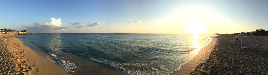 Scenic view of sea at sunset