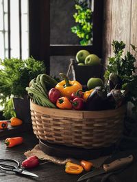 Fruits and vegetables in basket