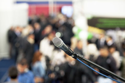 Close-up of microphone