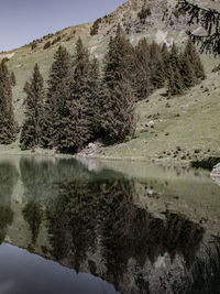 Scenic view of snowcapped mountains and lake against sky