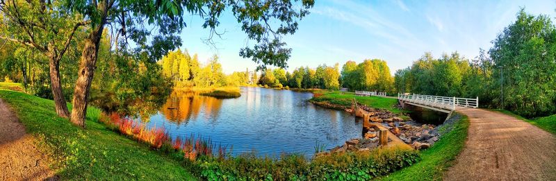 Panoramic view of lake against sky