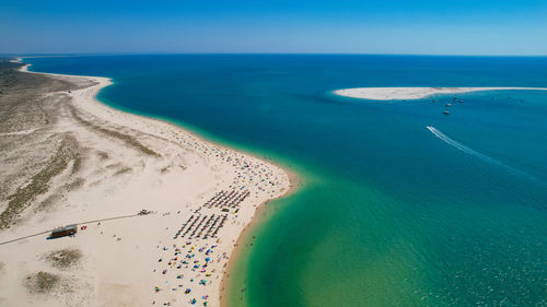 High angle view of beach