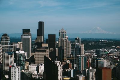 View of skyscrapers in city