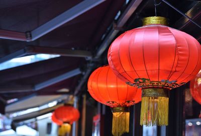 Low angle view of lanterns