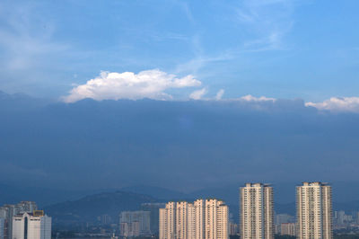 Modern buildings in city against sky