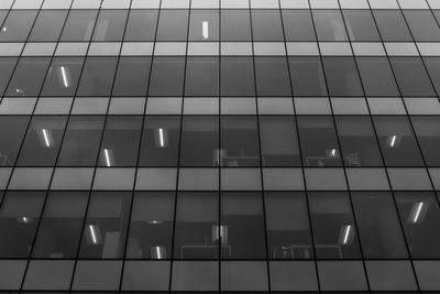 Full frame shot of modern building at night