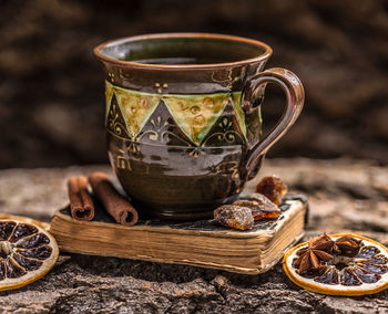 Close-up of coffee on table