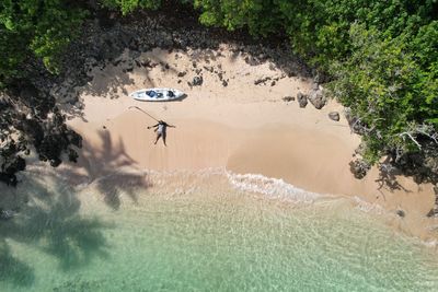 High angle view of sea