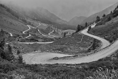 High angle view of mountain road