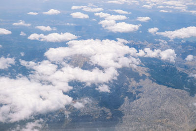 High angle view of clouds in sky