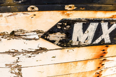Full frame shot of rusty boat
