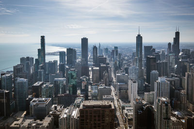 Aerial view of buildings in city