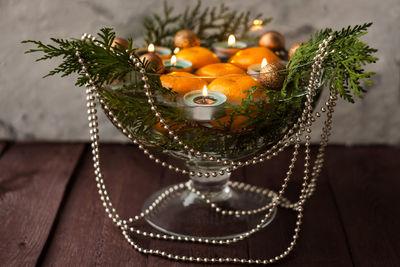 Close-up of orange fruit on table