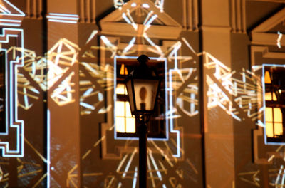 Close-up of illuminated lamp