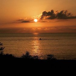 Scenic view of sea at sunset